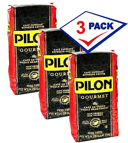 Pilon Gourmet Whole Bean 1 lb Pack of 3
